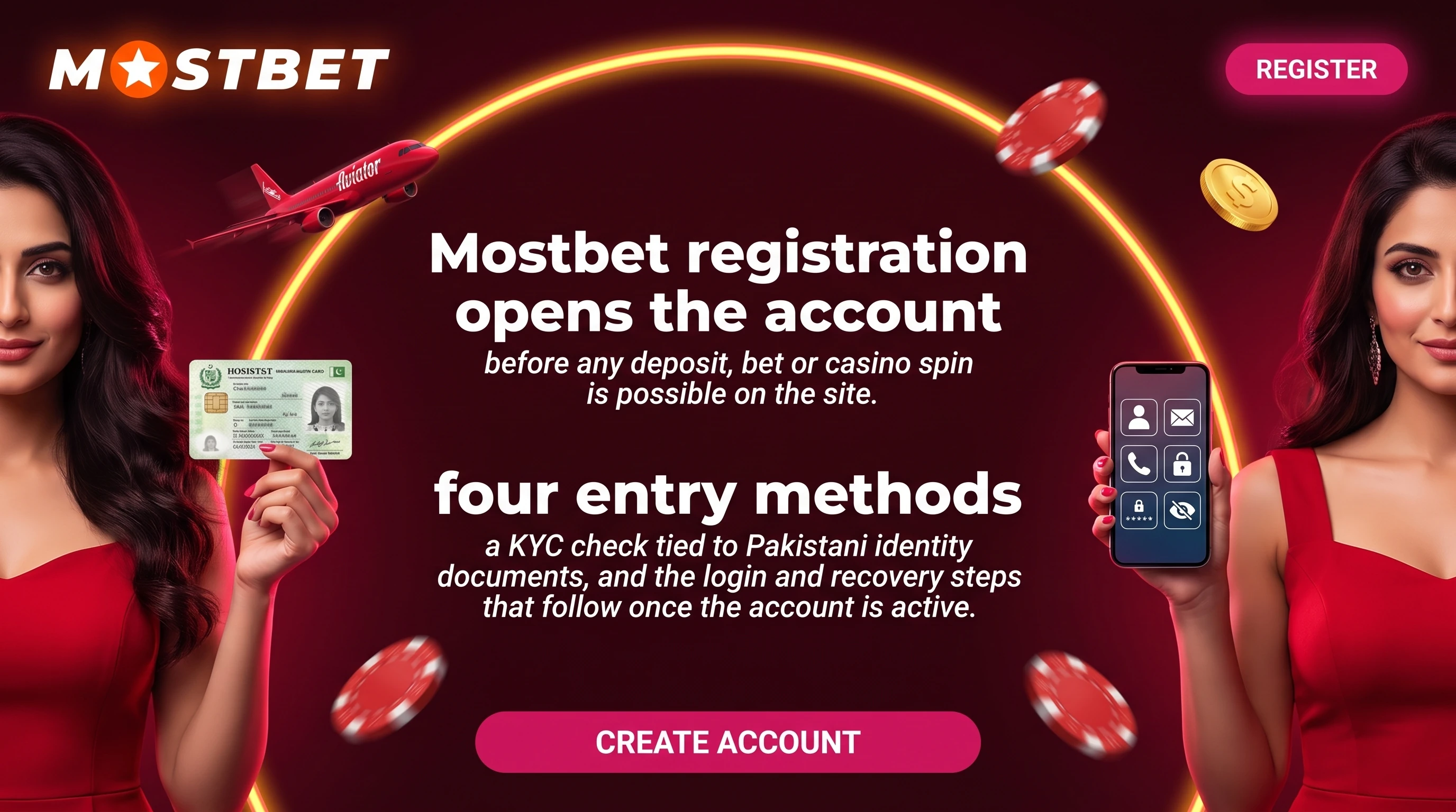 Mostbet registration screen for Pakistani players
