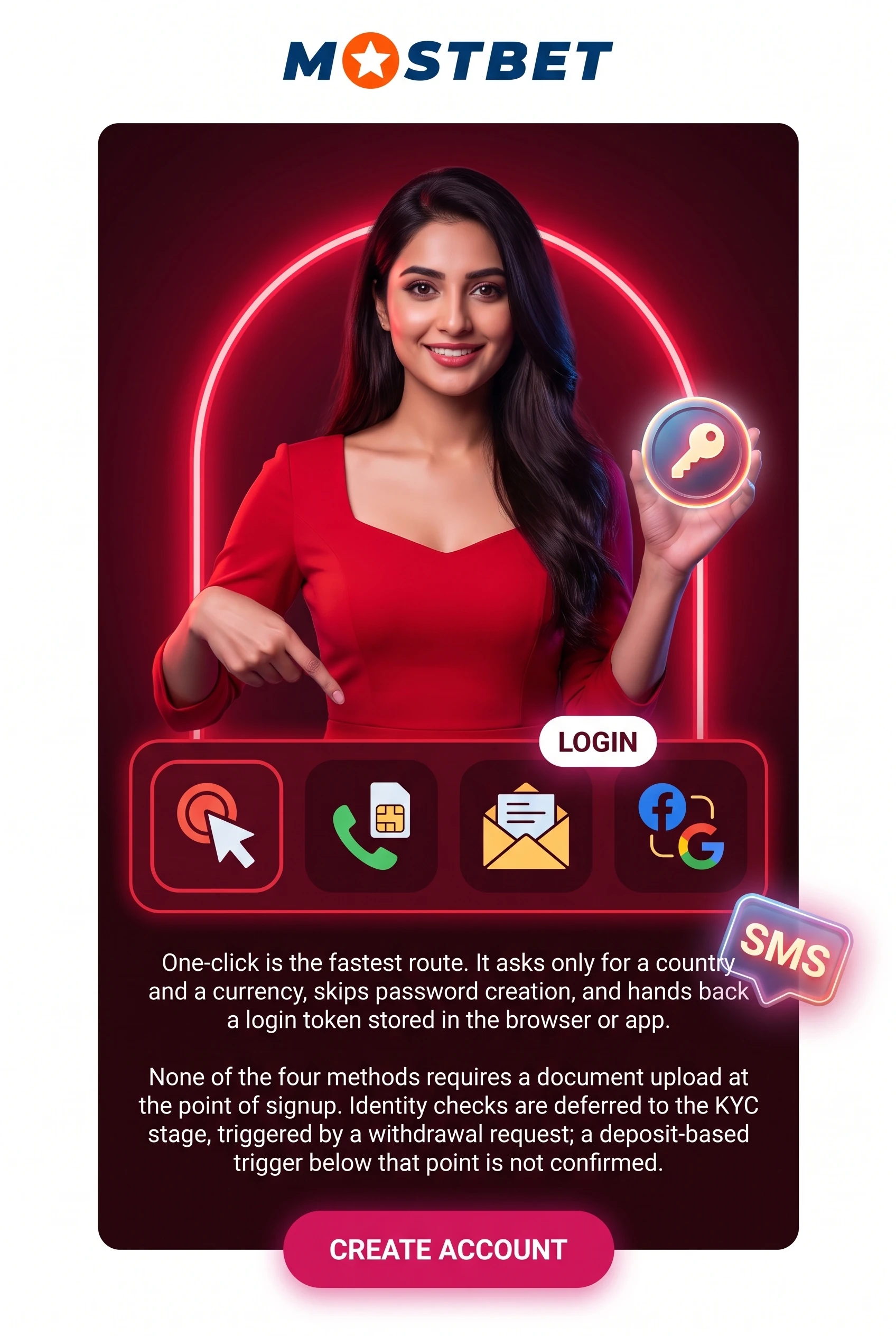 Mostbet registration methods: phone, email, one-click and social