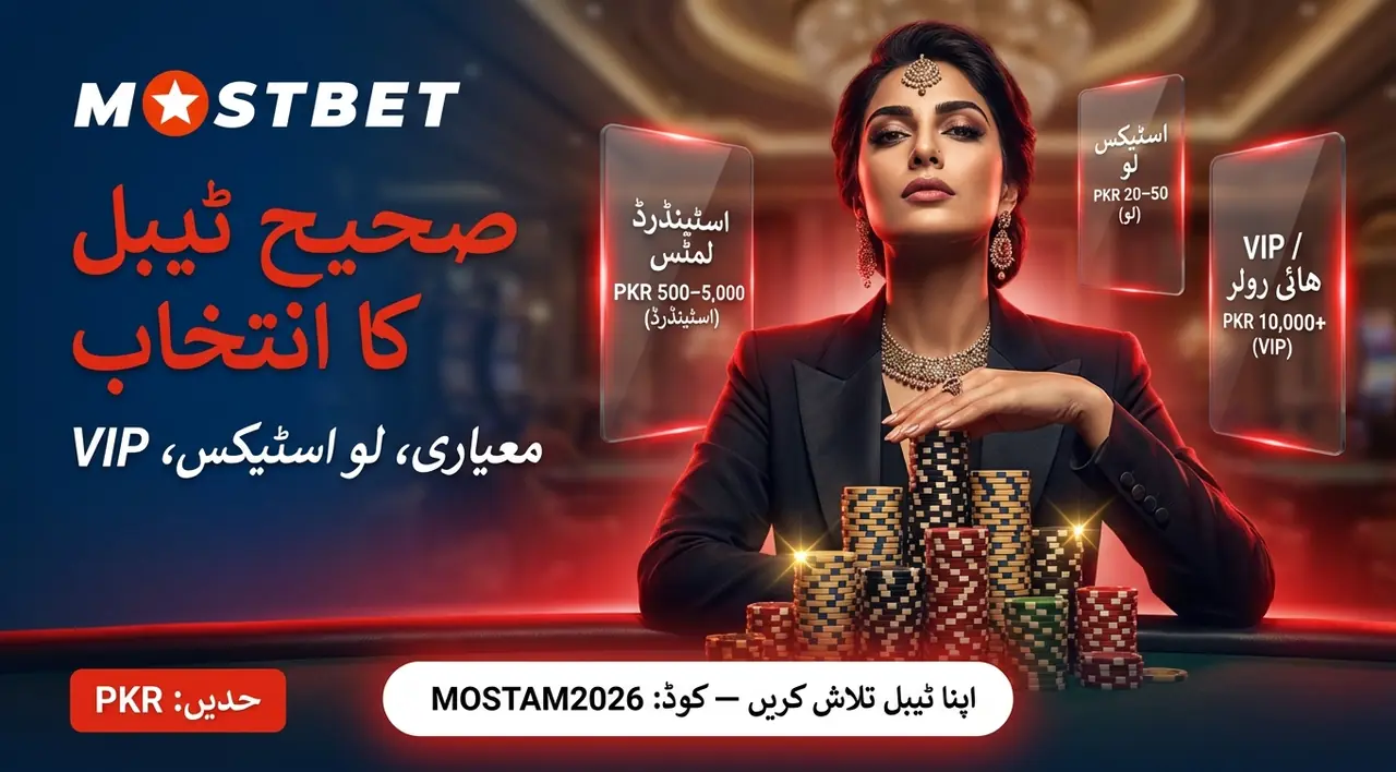 Mostbet live casino table limits and stake selection