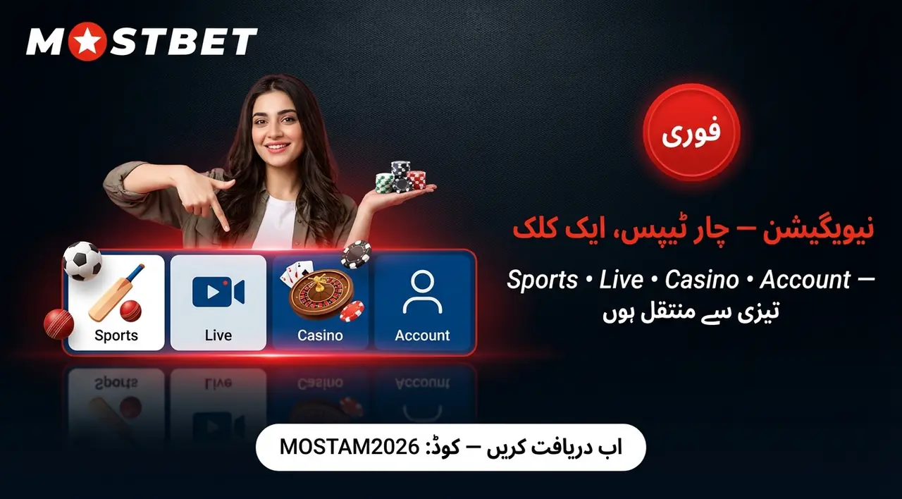 Mostbet ایپ کے اہم فنکشنز