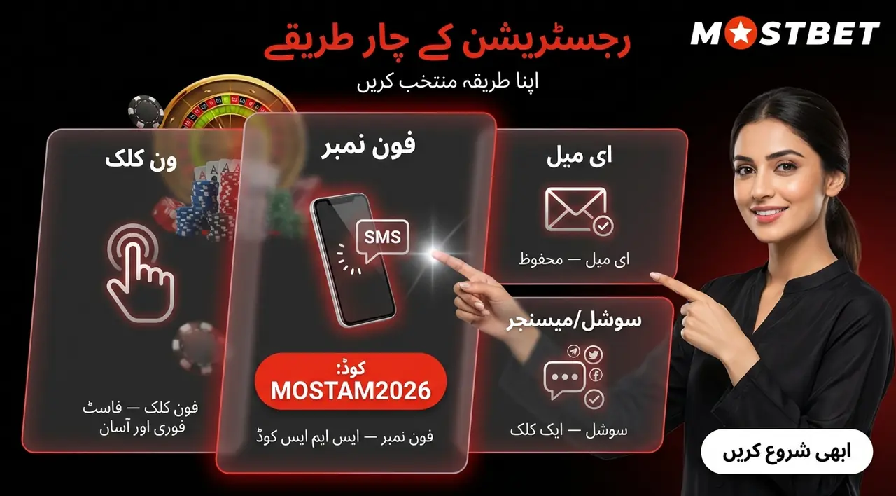 Mostbet پر رجسٹریشن کے طریقے