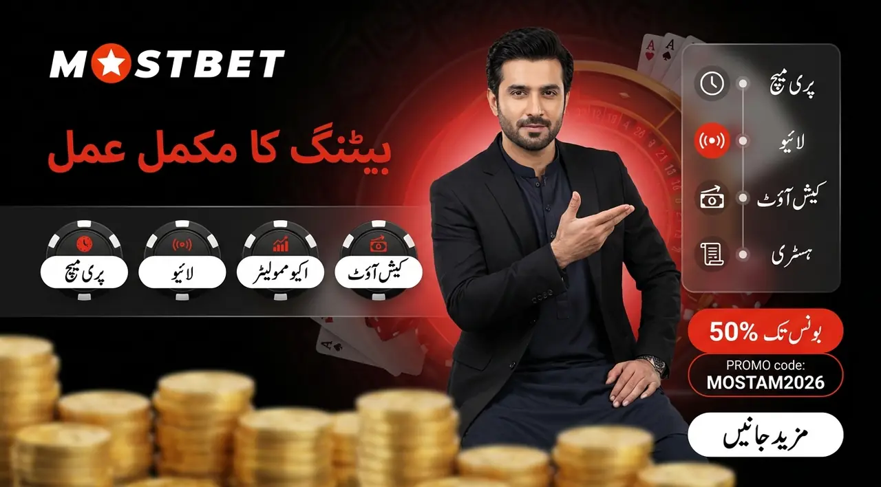 Mostbet پر بیٹنگ کے مکمل عمل کی تصویر